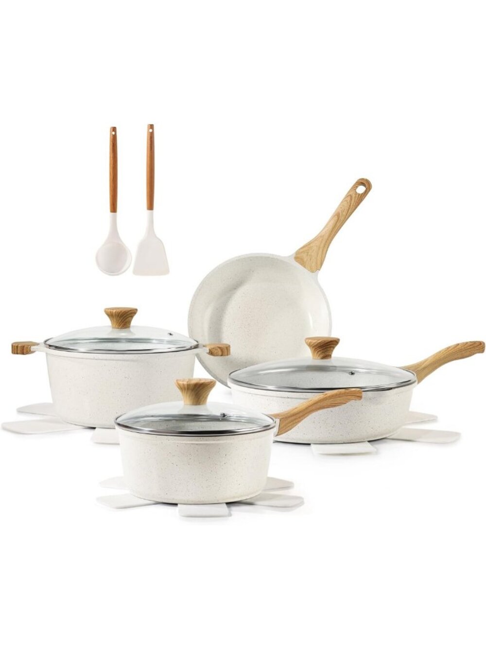 Nonstick Ceramic Cookware Set, 13-Piece Non-Toxic Pots & Pans for Healthy